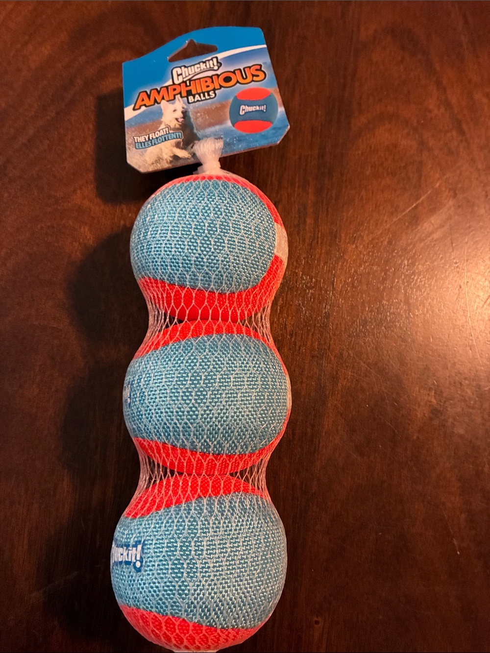 Amphibious Triple Ball Dog Toy - Blue and Red